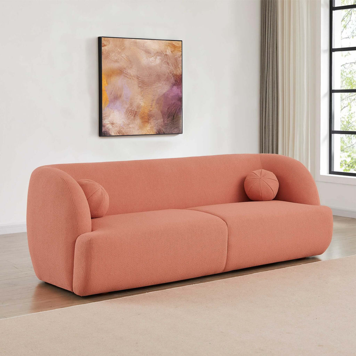 Anna French Boucle Sofa Burnt Orange