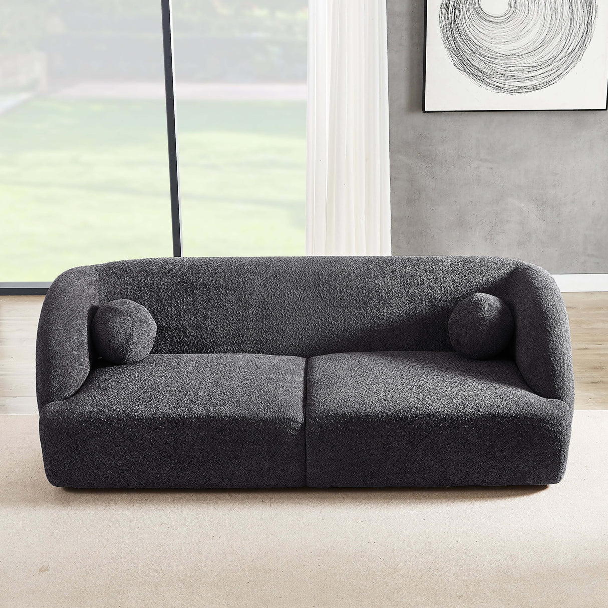 Boucle fabric sofa