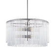Anna Hanging Gun-Metal w/ Clear Glass Rods Six Bulb Chandelier by Mercana at Eve Furniture