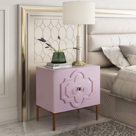 Anna Pink Lacquer Side Table by TOV Furniture at Eve Furniture
