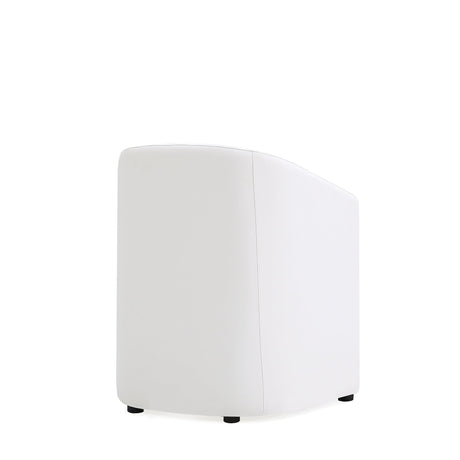 Anna Round Faux Leather Dining Armchair in Cream by Manhattan Comfort at Eve Furniture