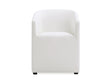 Anna Round Faux Leather Dining Armchair in Cream by Manhattan Comfort at Eve Furniture
