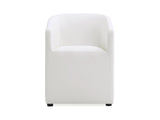 Anna Round Faux Leather Dining Armchair in Cream by Manhattan Comfort at Eve Furniture