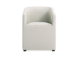 Anna Round Faux Leather Dining Armchair in Light Stone Grey by Manhattan Comfort at Eve Furniture