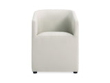 Anna Round Faux Leather Dining Armchair in Light Stone Grey by Manhattan Comfort at Eve Furniture