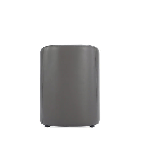 Anna Round Faux Leather Dining Armchair in Pewter by Manhattan Comfort at Eve Furniture