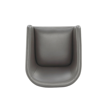 Anna Round Faux Leather Dining Armchair in Pewter by Manhattan Comfort at Eve Furniture