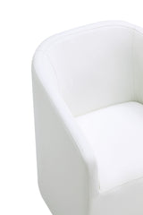 Anna Round Faux Leather Dining Chair in Cream (set of 2) by Manhattan Comfort at Eve Furniture