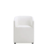 Anna Round Faux Leather Dining Chair in Cream (set of 2) by Manhattan Comfort at Eve Furniture
