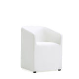 Anna Round Faux Leather Dining Chair in Cream (set of 2) by Manhattan Comfort at Eve Furniture