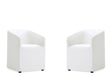 Anna Round Faux Leather Dining Chair in Cream (set of 2) by Manhattan Comfort at Eve Furniture