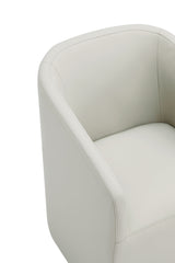 Anna Round Faux Leather Dining Chair in Light Stone Grey (set of 2) by Manhattan Comfort at Eve Furniture