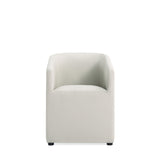 Anna Round Faux Leather Dining Chair in Light Stone Grey (set of 2) by Manhattan Comfort at Eve Furniture