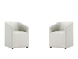 Anna Round Faux Leather Dining Chair in Light Stone Grey (set of 2) by Manhattan Comfort at Eve Furniture