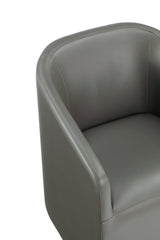 Anna Round Faux Leather Dining Chair in Pewter (set of 2) by Manhattan Comfort at Eve Furniture