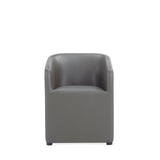 Anna Round Faux Leather Dining Chair in Pewter (set of 2) by Manhattan Comfort at Eve Furniture
