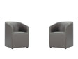 Anna Round Faux Leather Dining Chair in Pewter (set of 2) by Manhattan Comfort at Eve Furniture