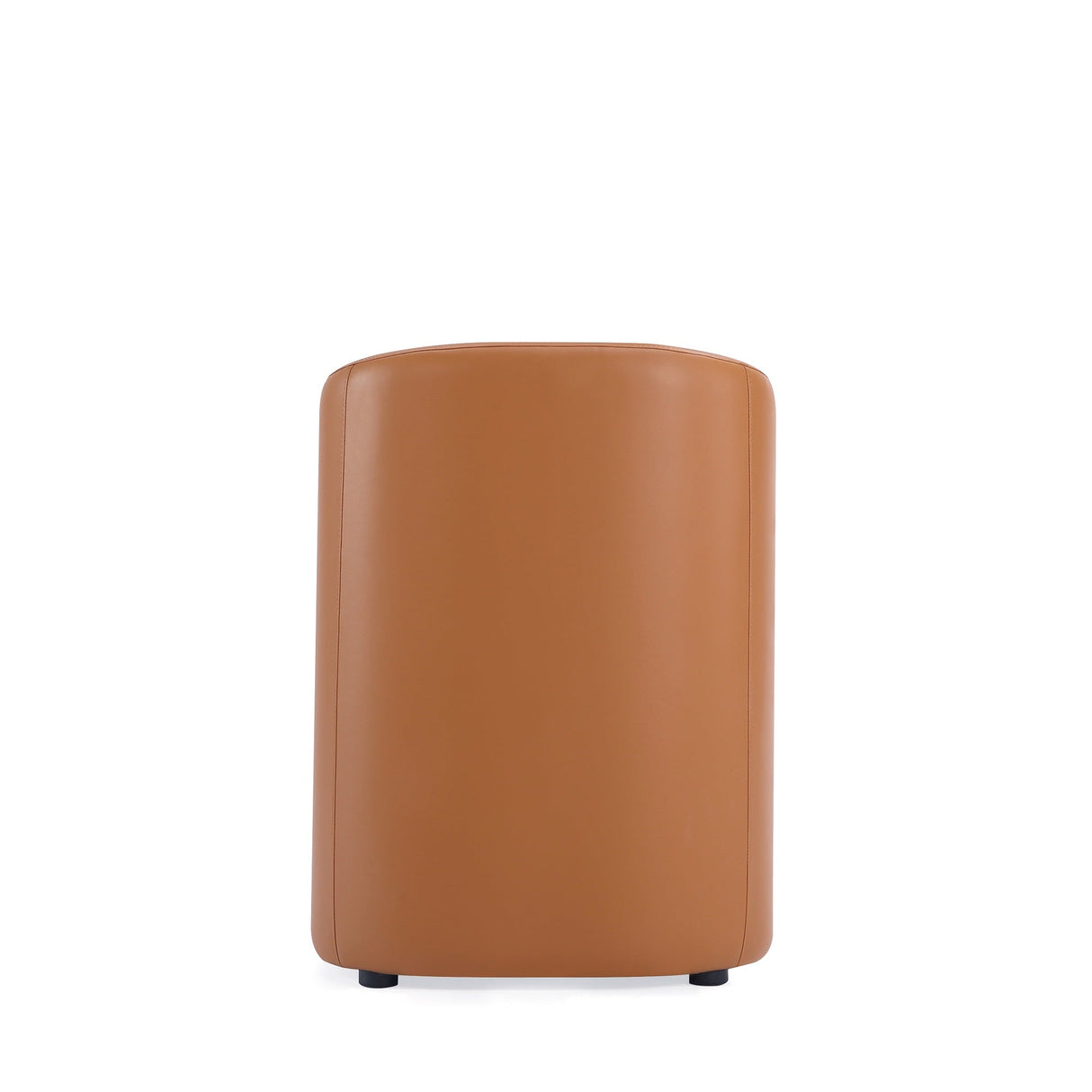 Anna Round Faux Leather Dining Chair in Saddle (set of 2) by Manhattan Comfort at Eve Furniture