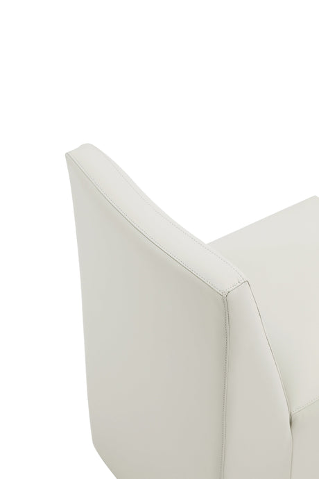 Anna Square Faux Leather Armless Dining Chair in Light Stone Grey (set of 2) by Manhattan Comfort at Eve Furniture