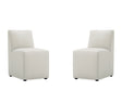 Anna Square Faux Leather Armless Dining Chair in Light Stone Grey (set of 2) by Manhattan Comfort at Eve Furniture