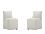 Anna Square Faux Leather Armless Dining Chair in Light Stone Grey (set of 2) by Manhattan Comfort at Eve Furniture