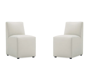 Anna Square Faux Leather Armless Dining Chair in Light Stone Grey (set of 2) by Manhattan Comfort at Eve Furniture