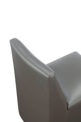 Anna Square Faux Leather Armless Dining Chair in Pewter (set of 2) by Manhattan Comfort at Eve Furniture