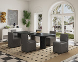 Anna Square Faux Leather Armless Dining Chair in Pewter (set of 2) by Manhattan Comfort at Eve Furniture
