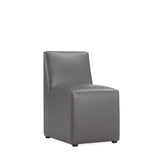 Anna Square Faux Leather Armless Dining Chair in Pewter (set of 2) by Manhattan Comfort at Eve Furniture