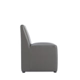 Anna Square Faux Leather Armless Dining Chair in Pewter (set of 2) by Manhattan Comfort at Eve Furniture