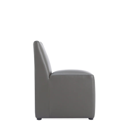 Anna Square Faux Leather Armless Dining Chair in Pewter (set of 2) by Manhattan Comfort at Eve Furniture