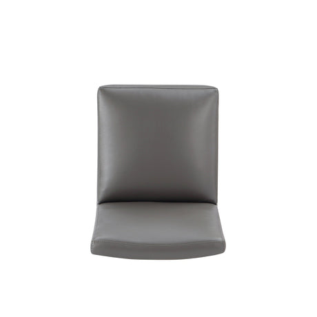 Anna Square Faux Leather Armless Dining Chair in Pewter (set of 2) by Manhattan Comfort at Eve Furniture