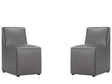 Anna Square Faux Leather Armless Dining Chair in Pewter (set of 2) by Manhattan Comfort at Eve Furniture