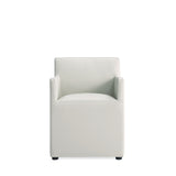 Anna Square Faux Leather Dining Arm Chair in Light Stone Grey (set of 2) by Manhattan Comfort at Eve Furniture