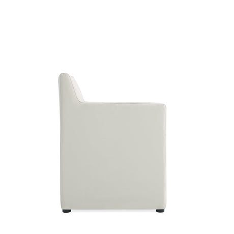Anna Square Faux Leather Dining Arm Chair in Light Stone Grey (set of 2) by Manhattan Comfort at Eve Furniture
