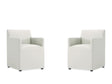 Anna Square Faux Leather Dining Arm Chair in Light Stone Grey (set of 2) by Manhattan Comfort at Eve Furniture