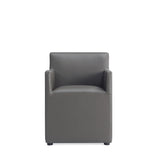 Anna Square Faux Leather Dining Arm Chair in Pewter (set of 2) by Manhattan Comfort at Eve Furniture