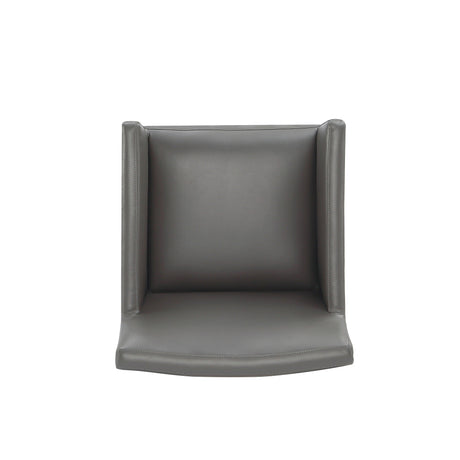 Anna Square Faux Leather Dining Arm Chair in Pewter (set of 2) by Manhattan Comfort at Eve Furniture