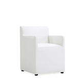 Anna Square Faux Leather Dining Armchair in Cream by Manhattan Comfort at Eve Furniture