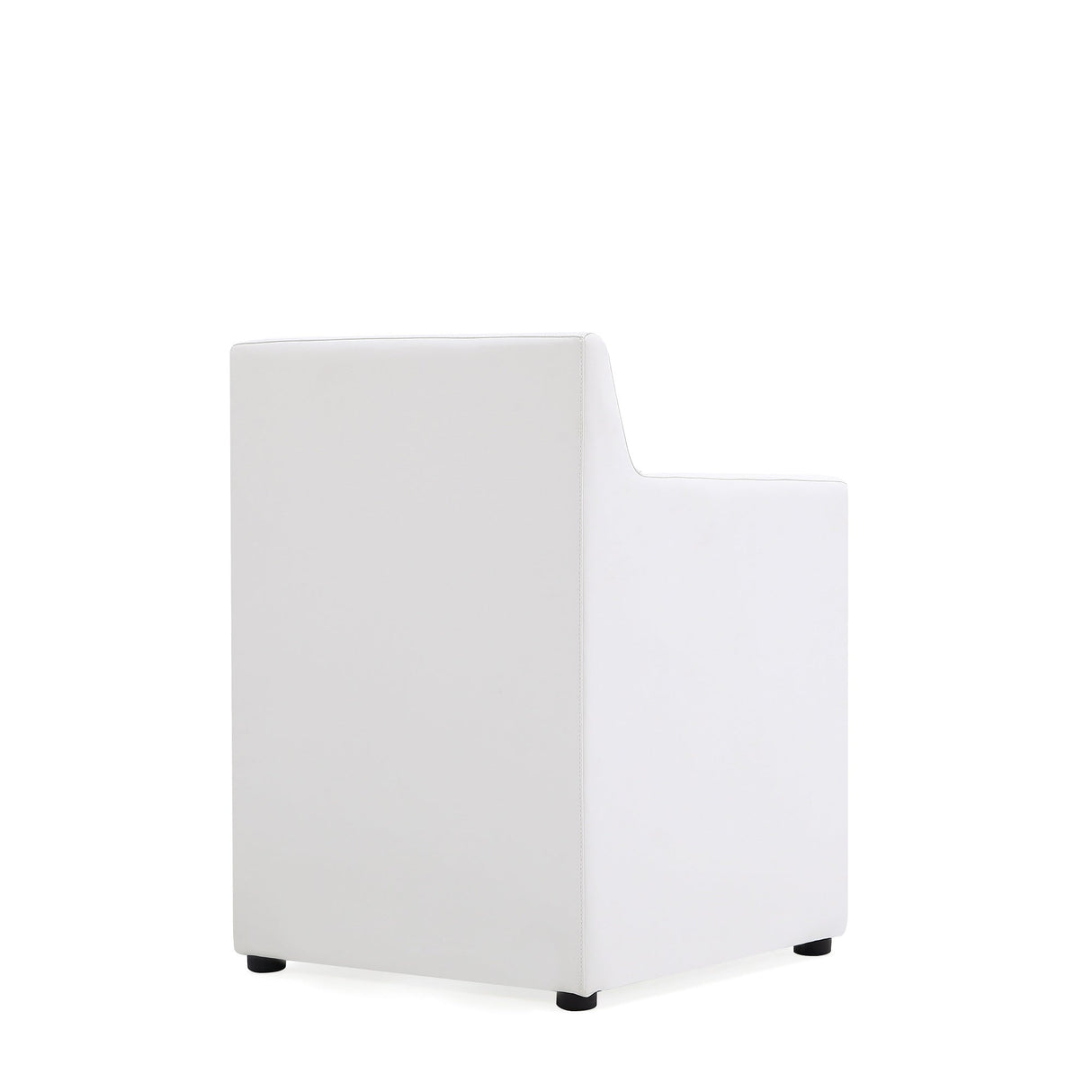 Anna Square Faux Leather Dining Armchair in Cream by Manhattan Comfort at Eve Furniture