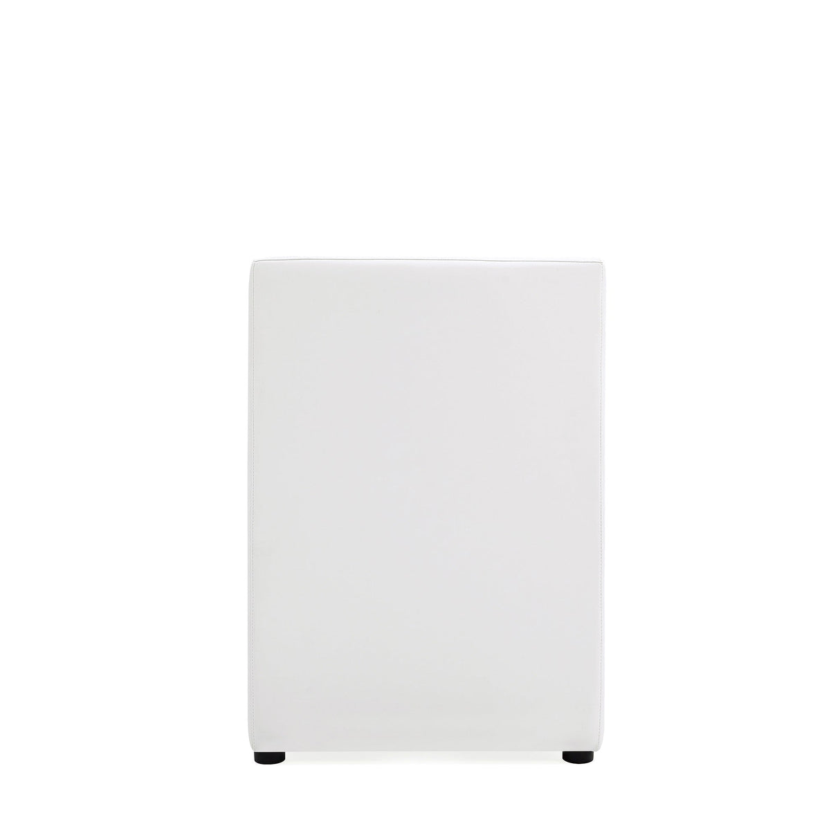 Anna Square Faux Leather Dining Armchair in Cream by Manhattan Comfort at Eve Furniture