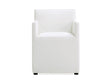 Anna Square Faux Leather Dining Armchair in Cream by Manhattan Comfort at Eve Furniture