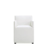 Anna Square Faux Leather Dining Armchair in Cream (set of 2) by Manhattan Comfort at Eve Furniture