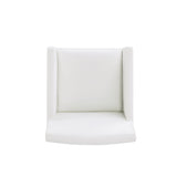 Anna Square Faux Leather Dining Armchair in Cream (set of 2) by Manhattan Comfort at Eve Furniture
