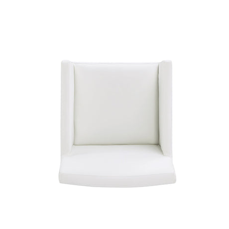 Anna Square Faux Leather Dining Armchair in Cream (set of 2) by Manhattan Comfort at Eve Furniture