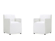 Anna Square Faux Leather Dining Armchair in Cream (set of 2) by Manhattan Comfort at Eve Furniture