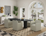 Anna Square Faux Leather Dining Armchair in Light Stone Grey by Manhattan Comfort at Eve Furniture