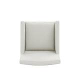Anna Square Faux Leather Dining Armchair in Light Stone Grey by Manhattan Comfort at Eve Furniture