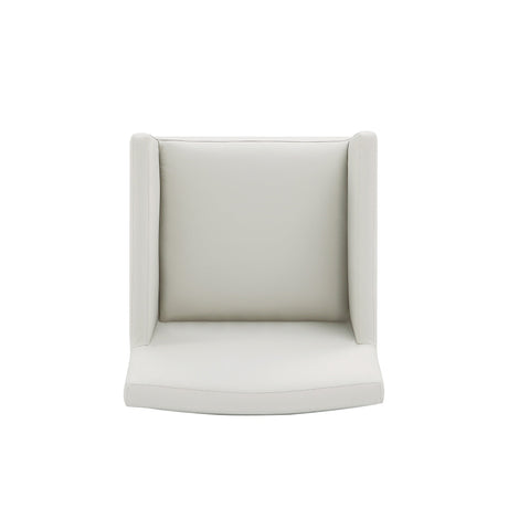 Anna Square Faux Leather Dining Armchair in Light Stone Grey by Manhattan Comfort at Eve Furniture