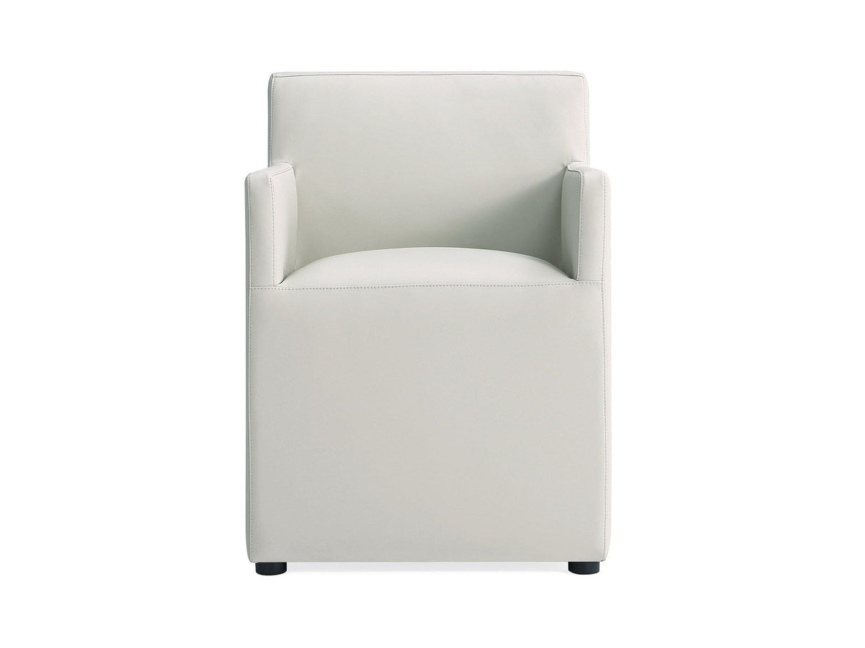 Anna Square Faux Leather Dining Armchair in Light Stone Grey by Manhattan Comfort at Eve Furniture